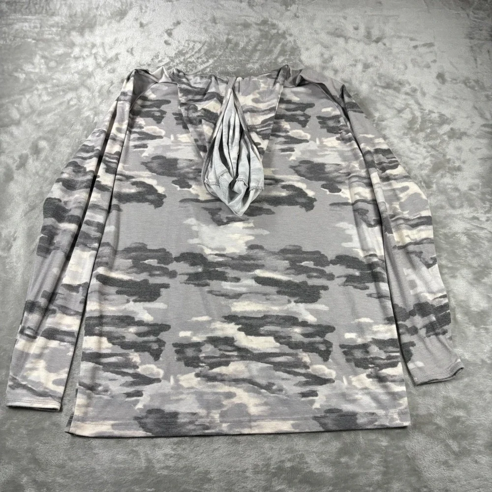 Huk Mens Grey Camo Long Sleeve Hoodie Fishing Shirt H1200460 Medium